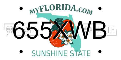655XWB Florida License Plate