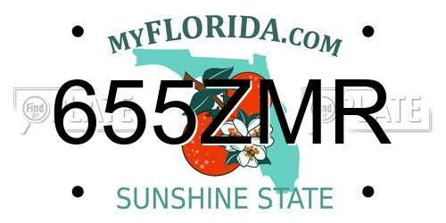 655ZMR Florida License Plate