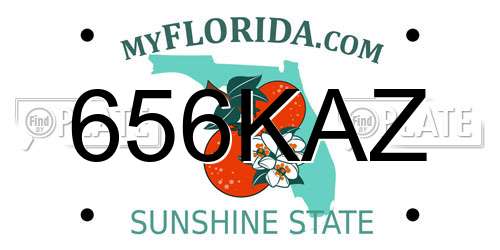 656KAZ Florida License Plate