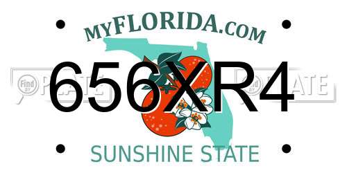 656XR4 Florida License Plate