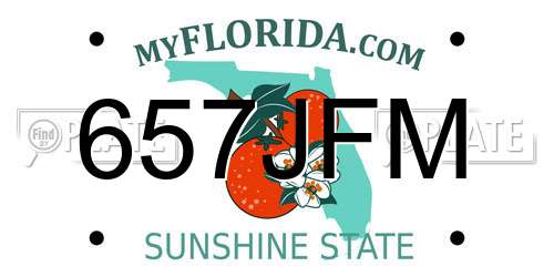 657JFM Florida License Plate