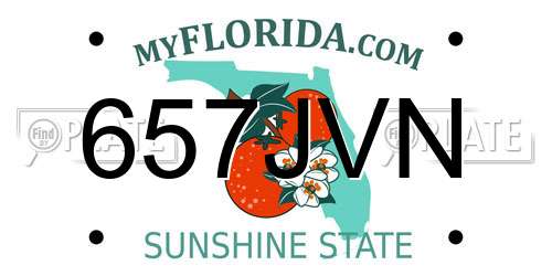 657JVN Florida License Plate