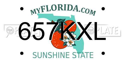 657KXL Florida License Plate