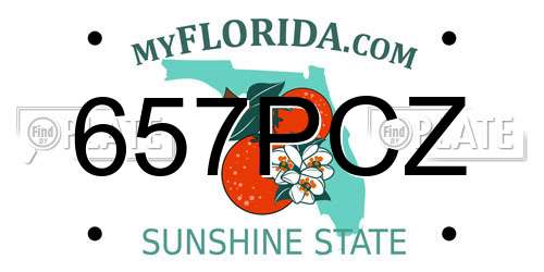 657PCZ Florida License Plate
