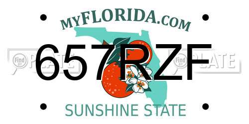 657RZF Florida License Plate