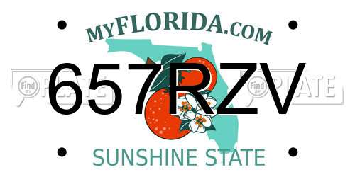 657RZV Florida License Plate