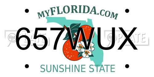 657WUX Florida License Plate
