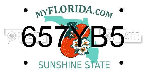 657YB5 Florida License Plate
