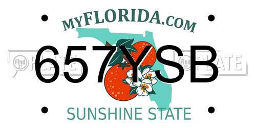 657YSB Florida License Plate