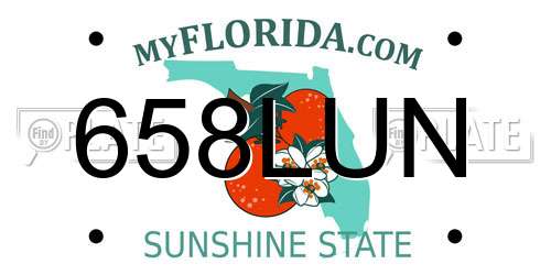 658LUN Florida License Plate