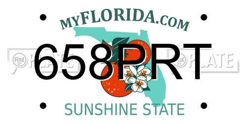 658PRT Florida License Plate