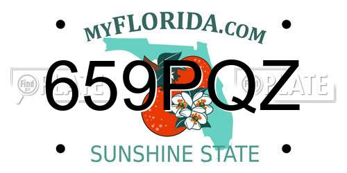 659PQZ Florida License Plate