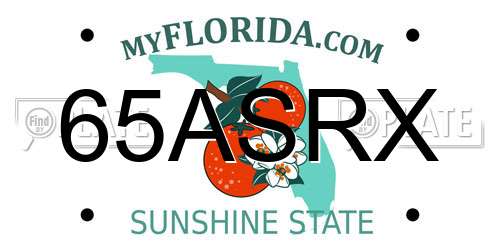 65ASRX Florida License Plate