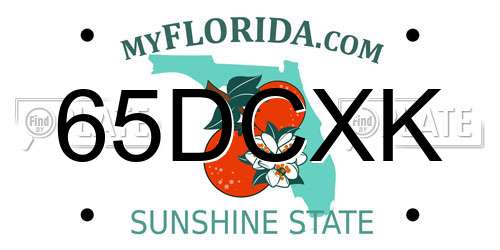 65DCXK Florida License Plate