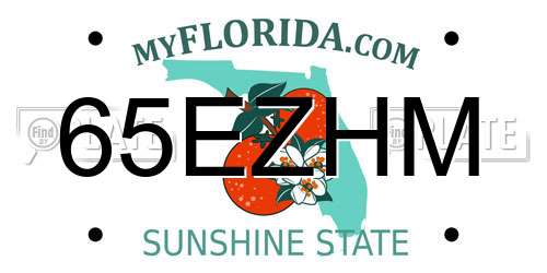 65EZHM Florida License Plate
