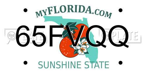 65FVQQ Florida License Plate