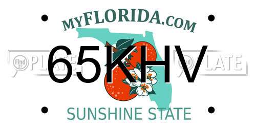 65KHV Florida License Plate