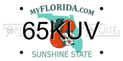 65KUV Florida License Plate