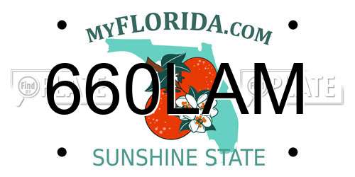 660LAM Florida License Plate