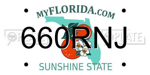 660RNJ Florida License Plate
