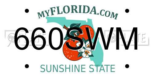 660SWM Florida License Plate