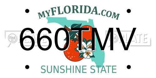 660TMV Florida License Plate