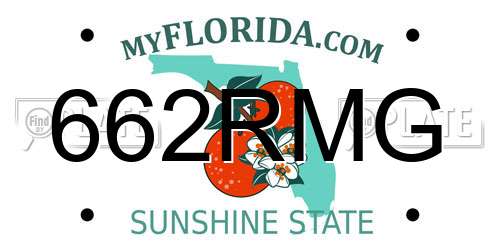 662RMG Florida License Plate