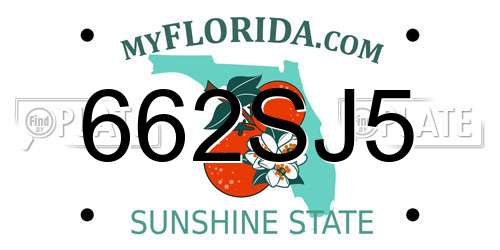 662SJ5 Florida License Plate