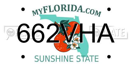 662VHA Florida License Plate