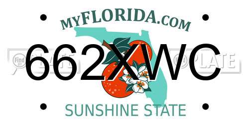 662XWC Florida License Plate