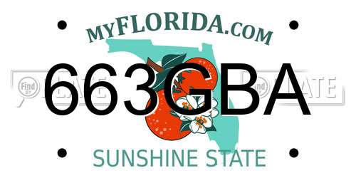 663GBA Florida License Plate