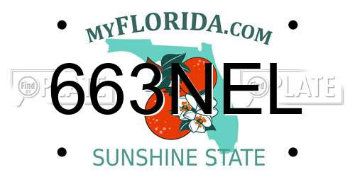 663NEL Florida License Plate