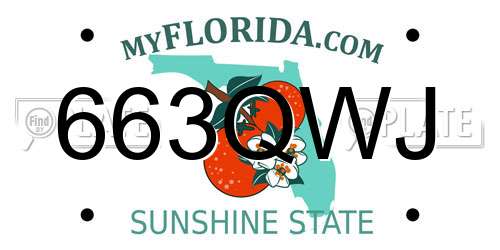 663QWJ Florida License Plate