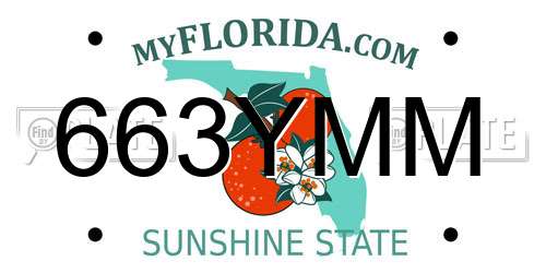 663YMM Florida License Plate