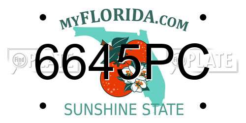6645PC Florida License Plate