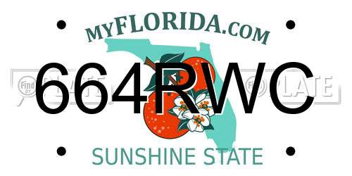 664RWC Florida License Plate