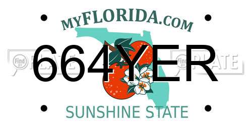 664YER Florida License Plate