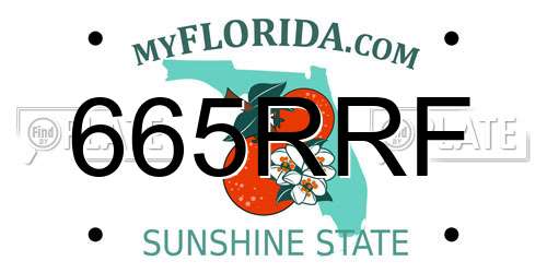 665RRF Florida License Plate