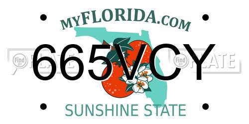 665VCY Florida License Plate