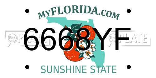 6668YF Florida License Plate
