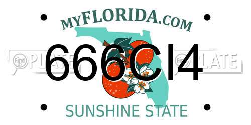 666CI4 Florida License Plate