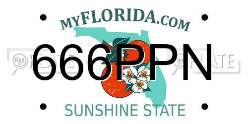 666PPN Florida License Plate