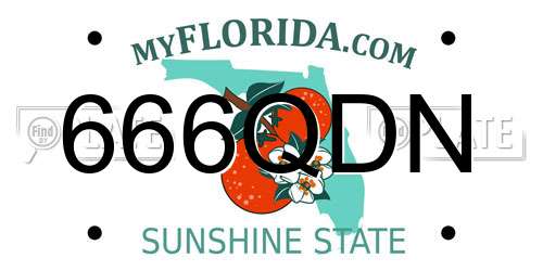 666QDN Florida License Plate