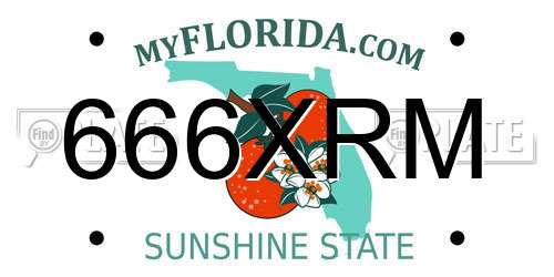 666XRM Florida License Plate
