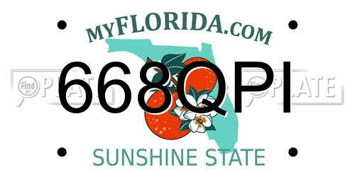 668QPI Florida License Plate