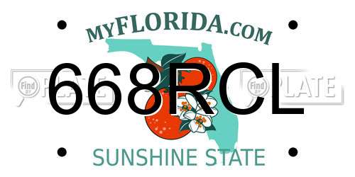 668RCL Florida License Plate