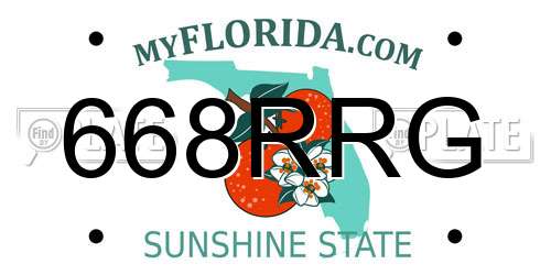 668RRG Florida License Plate
