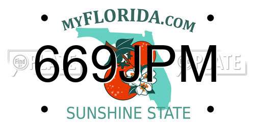 669JPM Florida License Plate