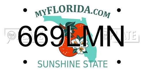 669LMN Florida License Plate