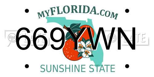 669YWN Florida License Plate